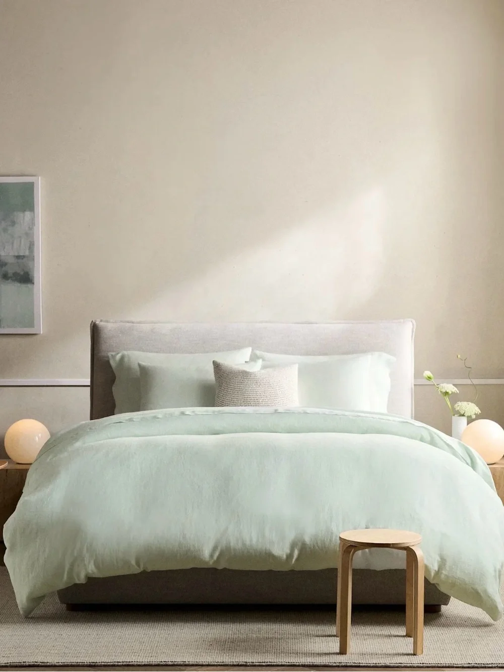 Limited Edition Mint European Linen Duvet Cover Set - Retail $204